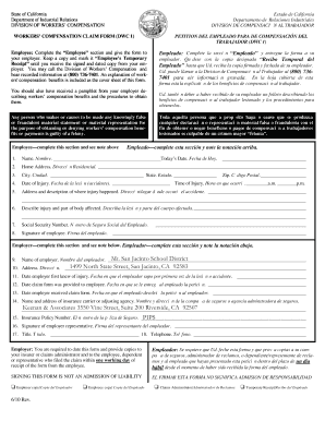 California Workers' Compensation Claim Form