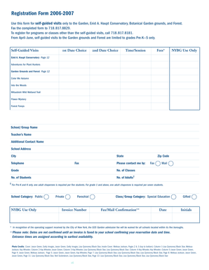 New York Botanical Garden Registration Form