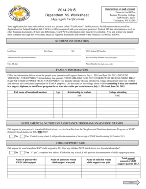 2014-2015 Dependent V5 Worksheet