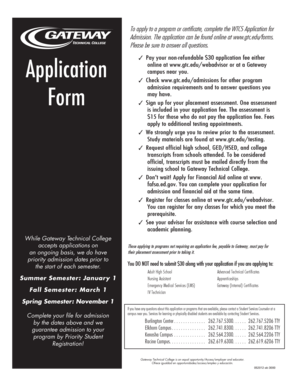 Wisconsin Technical College System Application Form