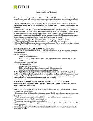 Employee Assistance Program Assessment Packet