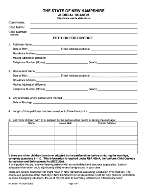 New Hampshire Petition for Divorce