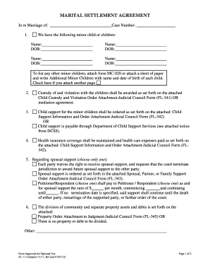 Marital Settlement Agreement