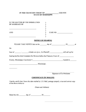 Mississippi Joint Complaint for Divorce