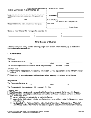 Texas Divorce Decree with Children