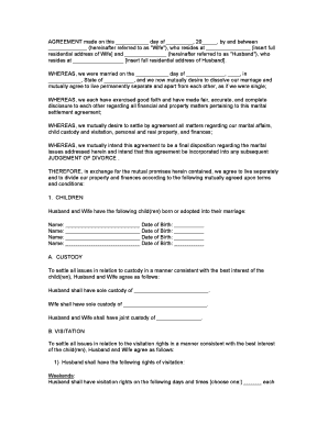 Marital Settlement Agreement