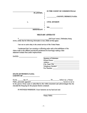 Military Affidavit