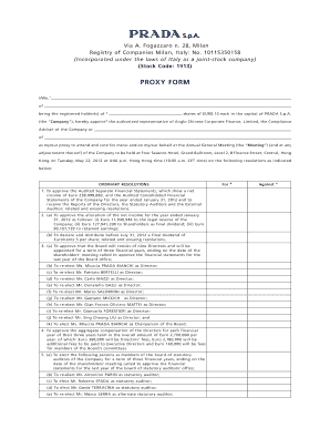Proxy Form for Prada Annual General Meeting