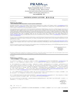 Prada Shareholder Communication Change Request Form