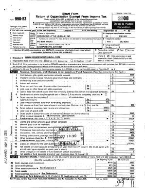 Form 990-EZ Short Form