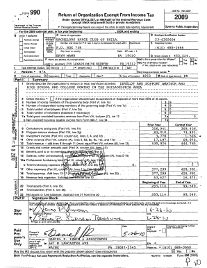 Form 990 Tax Exempt Organization Return