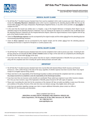 IAP Kids Plus Accident Insurance Claim Form
