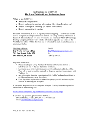 WSOF-24 Hardcopy Existing Group Registration Form