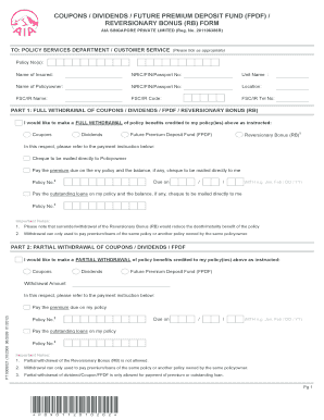 AIA Singapore Coupons Dividends FPDF RB Form