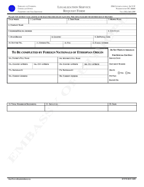 Ethiopia Passport and Visa Services Request Form