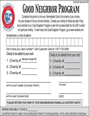 Kroger Neighbor to Neighbor Donation Program Enrollment Form