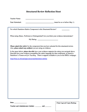 Structured Review Reflection Sheet
