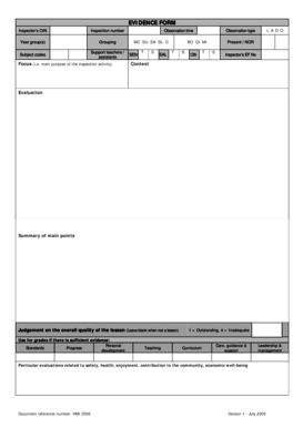School Inspection Evaluation Form