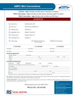 AMPC Mini Convention Registration Form