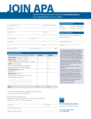 APA Membership Application Form