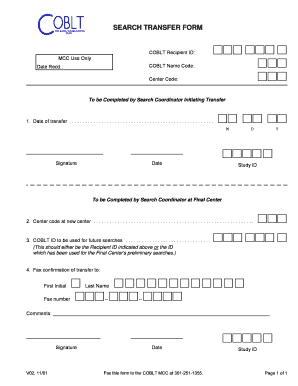 Search Transfer Form