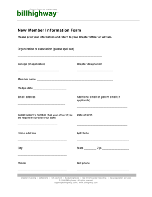 New Member Information Form