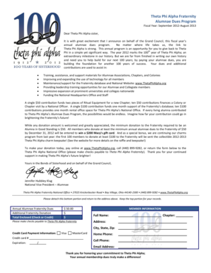 Theta Phi Alpha Alumnae Dues Form