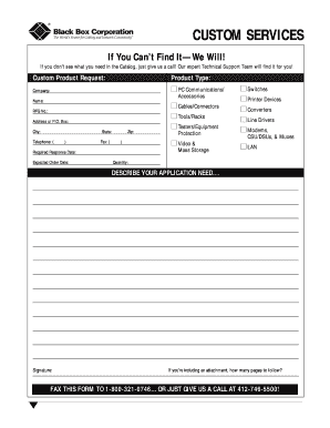 Custom Product Request Form