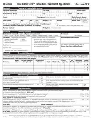 Missouri Blue Short Term Individual Enrollment Application