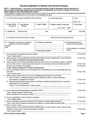 Louisiana Graded Benefit Disability Income Insurance Application
