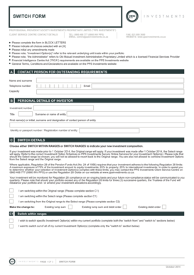 PPS Investments Switch Form