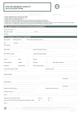 PPS Retirement Annuity Fund Application Form