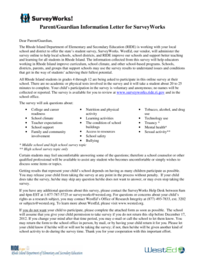 Rhode Island SurveyWorks Student Survey Opt-Out Form