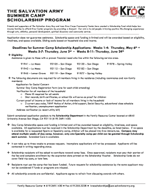 Summer Day Camp 2010 Registration Form - The Salvation Army ... - kroccenter