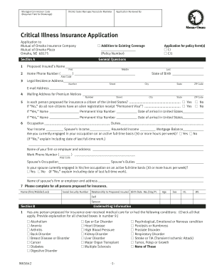 Mutual of Omaha Critical Illness Insurance Application