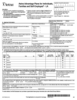 Aetna Advantage Health Insurance Application