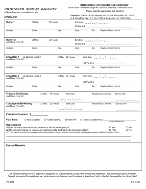 ProPayer Income Annuity Application