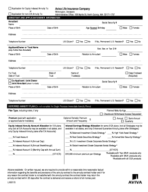 Aviva Annuity Application Form