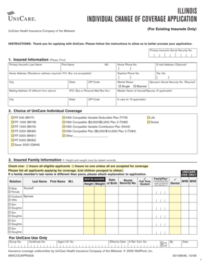 Illinois Individual Change of Coverage Application