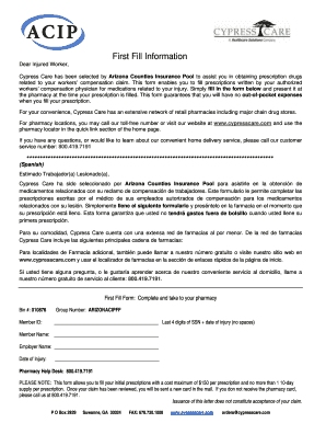 Arizona Workers' Compensation First Fill Form