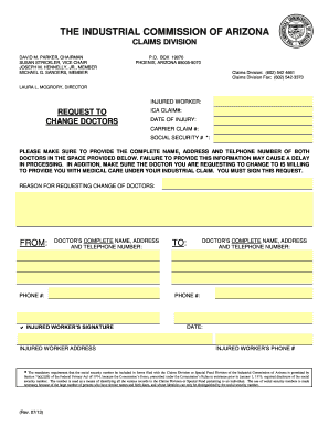 Arizona Injured Worker Doctor Change Request