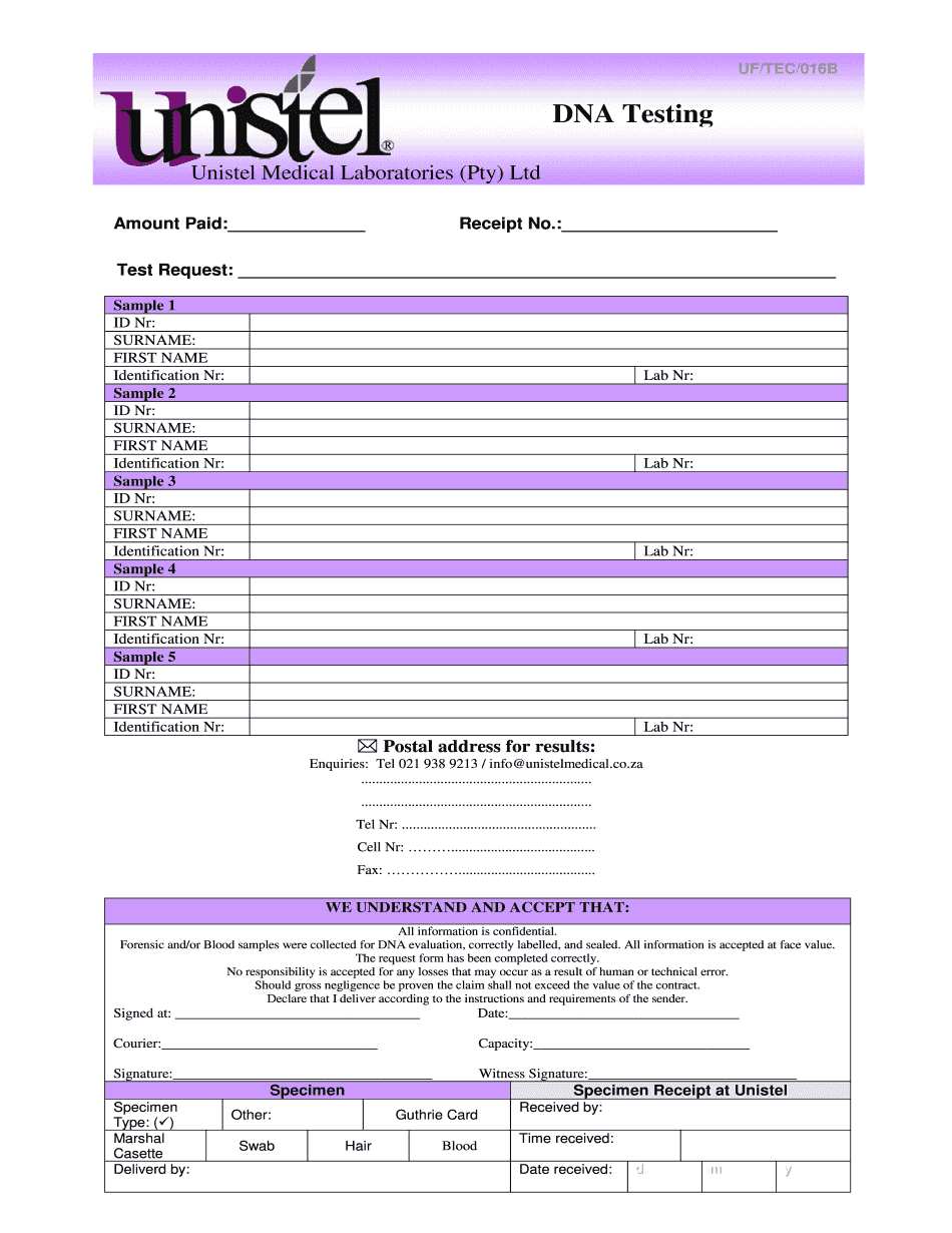 Prank Dna Test Results Form