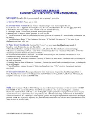 Sewered Waste Reporting Form