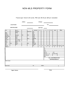 Non-MLS Property Listing Form