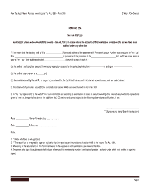 Form 3CA Tax Audit Report
