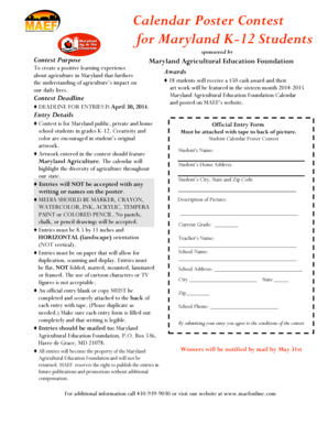 Maryland Agricultural Calendar Poster Contest