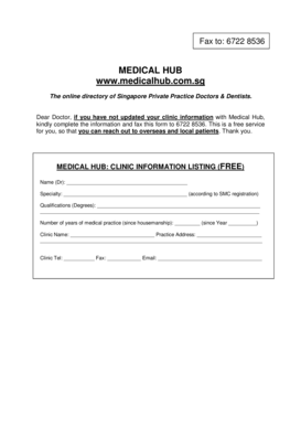 Medical Hub Clinic Information Listing