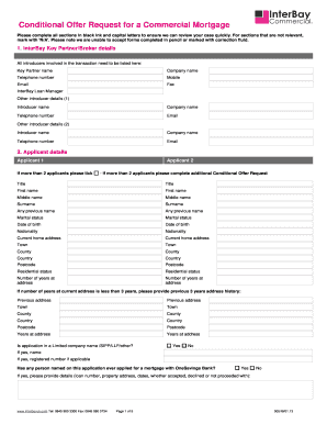 Conditional Offer Request for Commercial Mortgage