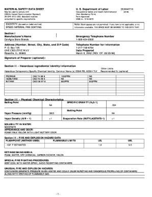 Material Safety Data Sheet