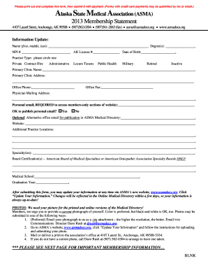 Alaska State Medical Association Membership Statement